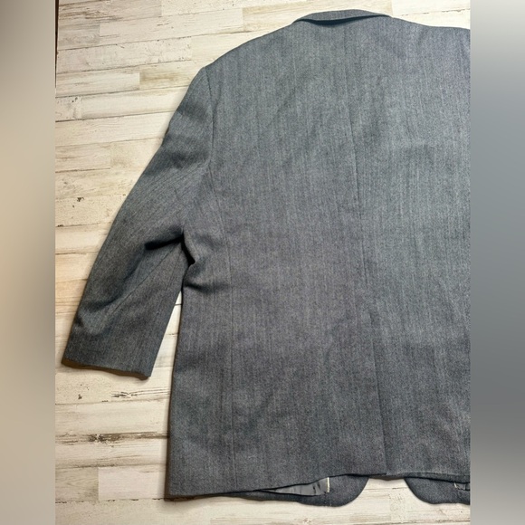 Joseph & Feiss Gold 54L Gray 100% Lambswool Blazer Jacket Sport Coat - Picture 8 of 11